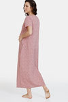 Coucou Maternity Woven Full Length Loungewear Dress With Front Zipper And Discreet Feeding - Pink Tint — thumbnail 3