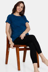 Coucou Cotton Maternity Top With Front Zipper And Discreet Feeding - Estate Blue — thumbnail 4