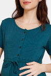 Coucou Bamboo Cotton Maternity & Nursing Top - Front Open Button - Evergreen — thumbnail 5