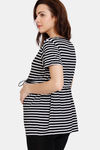 Coucou Bamboo Cotton Maternity & Nursing Top - Front Open Button - Jet Black — thumbnail 3