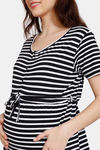 Coucou Bamboo Cotton Maternity & Nursing Top - Front Open Button - Jet Black — thumbnail 5