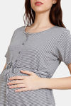 Coucou Bamboo Cotton Maternity & Nursing Top - Front Open Button - Ultimate Gray — thumbnail 5