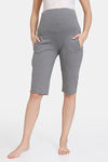 Coucou Cotton Maternity Knee Length Shorts - Frost Grey — thumbnail 2