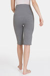 Coucou Cotton Maternity Knee Length Shorts - Frost Grey — thumbnail 3