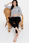 Coucou Maternity Woven Top - Silver Gray — thumbnail 4