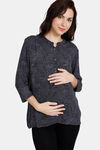 Coucou Maternity Woven Top - Anthracite — thumbnail 2