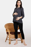 Coucou Maternity Woven Top - Anthracite — thumbnail 4