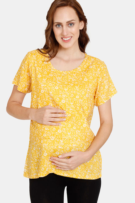 Coucou Maternity Woven Loungewear Top With Discreet Feeding - Primrose Yellow — image 2