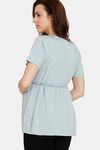 Coucou Maternity Knit Cotton Top - Quiet Green — thumbnail 3