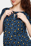 Coucou Bamboo Cotton Maternity Top With Discreet Feeding - Teal — thumbnail 5