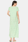 Coucou Maternity Woven Full Length Nightdress With Front Zipper And Discreet Feeding - Limecream — thumbnail 3