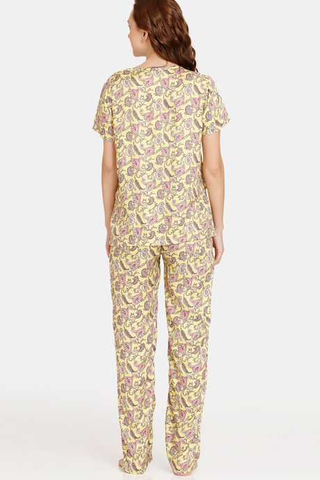 Coucou Maternity Woven Pyjama Set With Discreet Feeding - Vibrant Yellow — image 3