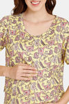 Coucou Maternity Woven Pyjama Set With Discreet Feeding - Vibrant Yellow — thumbnail 5