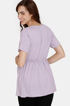 Coucou Maternity Knit Top - Lilac — thumbnail 3