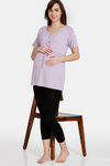 Coucou Maternity Knit Top - Lilac — thumbnail 4