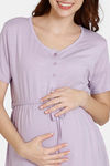 Coucou Maternity Knit Top - Lilac — thumbnail 5
