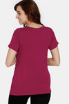 Coucou Maternity Knit Top - Rosewood — thumbnail 3