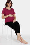 Coucou Maternity Knit Top - Rosewood — thumbnail 4