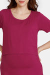 Coucou Maternity Knit Top - Rosewood — thumbnail 5