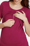 Coucou Maternity Knit Top - Rosewood — thumbnail 6