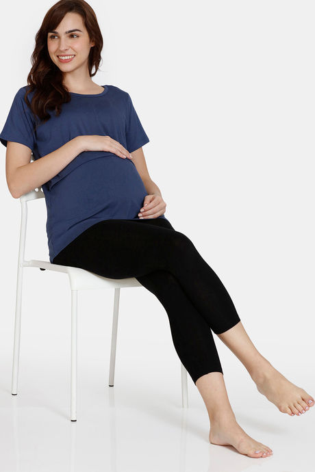 Coucou Maternity Knit Top - Sodalite Blue — image 4