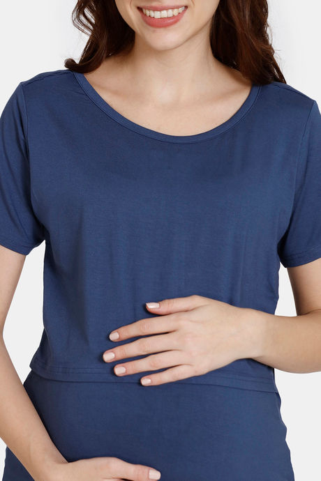 Coucou Maternity Knit Top - Sodalite Blue — image 5