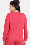 Coucou Fleece Knit Cotton Sweatshirt - Teaberry — thumbnail 4