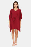 Coucou Knee Length Slip On Poncho With Waist Tie Up - Samba — thumbnail 1