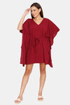 Coucou Knee Length Slip On Poncho With Waist Tie Up - Samba — thumbnail 4