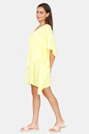 Coucou Knee Length Slip On Poncho With Waist Tie Up - Vibrant Yellow — thumbnail 2