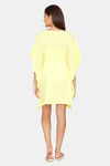 Coucou Knee Length Slip On Poncho With Waist Tie Up - Vibrant Yellow — thumbnail 3