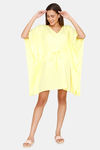 Coucou Knee Length Slip On Poncho With Waist Tie Up - Vibrant Yellow — thumbnail 4