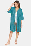 Coucou Above Knee Robe With Tie On - Biscay Green — thumbnail 4