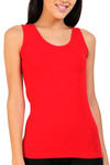 Zivame Stretch Cotton Regular Fit Tank Top- Red — thumbnail 3