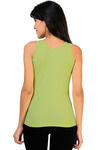 Zivame Stretch Cotton Regular Fit Tank Top- Green — thumbnail 2