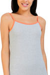 Zivame Stretch Cotton Regular Fit Spaghetti Top- Grey — thumbnail 3