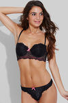 Zivame Low Rise Floral Lace Black Thong — thumbnail 2