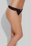 Zivame Low Rise Floral Lace Black Thong — thumbnail 3