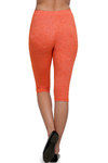 Zivame Stretch Cotton Blend Burnout Calf Length Leggings- Tangerine Orange — thumbnail 3
