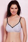 Rosaline Cotton Rich Polka Printed Wirefree Bra- Purple — thumbnail 1