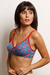Rosaline All Day Single Layered Non Wired 3/4th Coverage Bra - Blue Base Pt — thumbnail 2