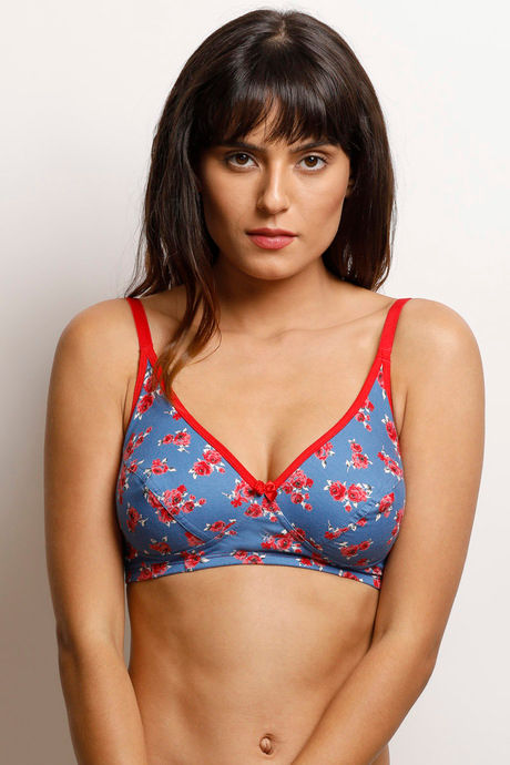 Rosaline All Day Single Layered Non Wired 3/4th Coverage Bra - Blue Base Pt — image 6
