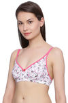 Rosaline Cotton Rich Floral Printed Wirefree Bra- French Rose — thumbnail 2