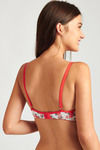 Rosaline All Day Single Layered Non Wired 3/4th Coverage Bra-White With Red Floral — thumbnail 2