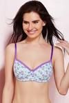 Zivame Cotton Padded 3-4th Coverage Underwired Bra- Aqua Rose Print — thumbnail 1