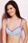 Zivame Cotton Padded 3-4th Coverage Underwired Bra- Aqua Rose Print — thumbnail 3