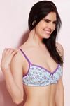 Zivame Cotton Padded 3-4th Coverage Underwired Bra- Aqua Rose Print — thumbnail 4