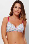 Zivame Cotton Padded 3-4th Coverage Wirefree Bra- Aqua Butterfly Print — thumbnail 1
