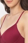 Candyskin Padded Non Wired Full Coverage Super Support Bra - Maroon — thumbnail 4