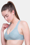 Candyskin Medium Impact Cotton Elastane Slip On Sports Bra - Blue — thumbnail 3